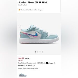 Sold

Jordan Kids' Light Blue and White Sneakers